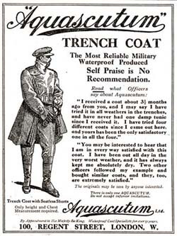 Aquascutum vintage WW I trench coat ad