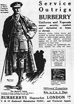 Burberry trench coat ad, around 1910's