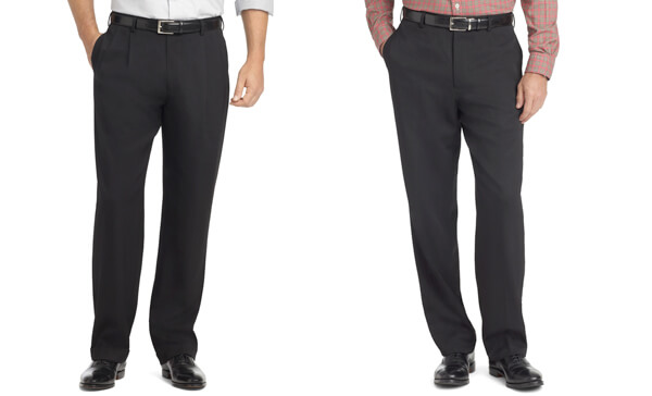 Mens Grey Flat Front Pants - The Uniform Store-atpcosmetics.com.vn