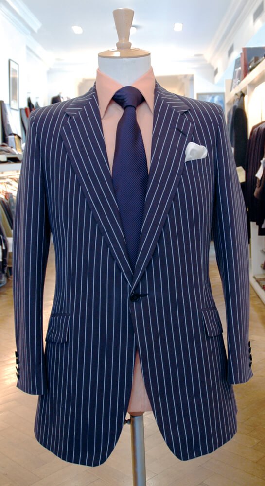 Men's jacket with chalk stripe pattern