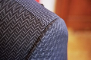 Men's jacket with herringbone pattern