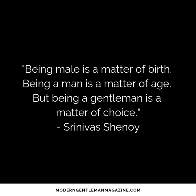 gentleman quote from srinivas shenoy