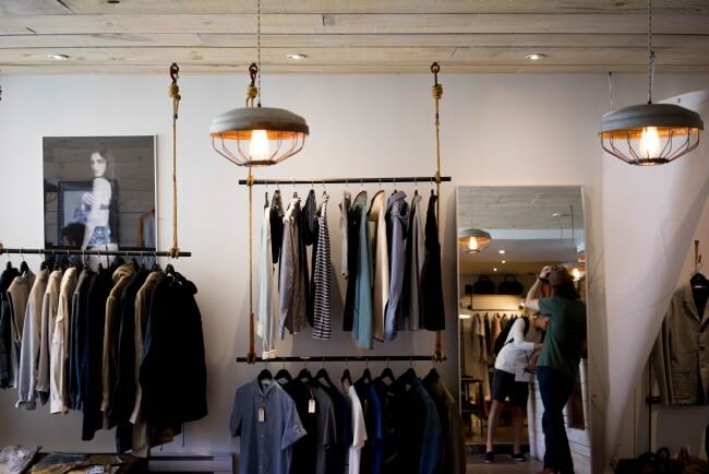 interior of a clothing retail store