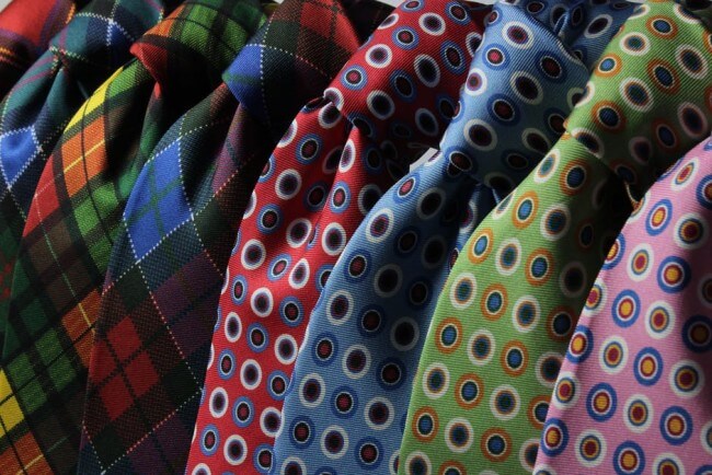 colorful row of neckties