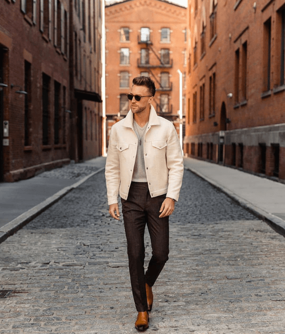 gentlemen with white jacket outfit