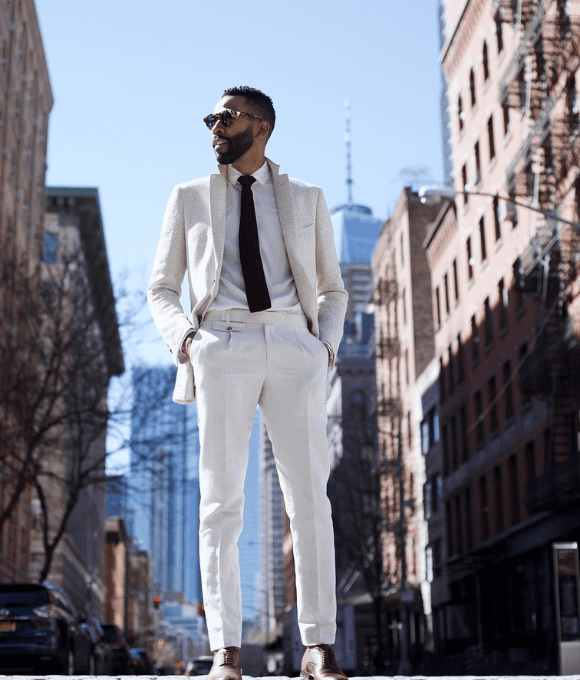 A men with a white outfit