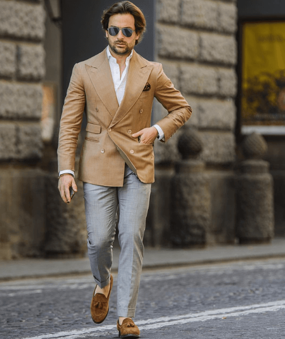 D'marge men fashion beige coat