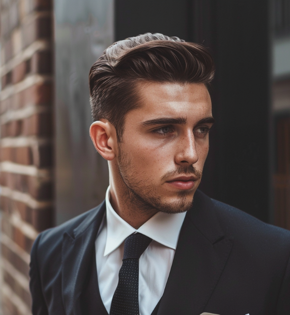 Man wearing white and black suit, Beauty Parlour Hairstyle Day spa Hair  Care Hairdresser, haircut, people, fashion, necktie png | PNGWing