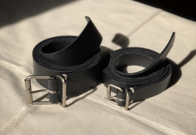 2 black Leather belt