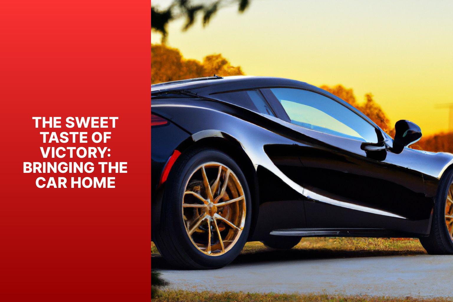 The Sweet Taste of Victory: Bringing the Car Home - From Dream to Driveway: The Journey of Acquiring the Ultimate Men