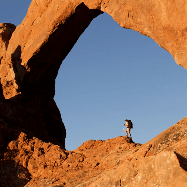 Rock climbing in Arches National Park