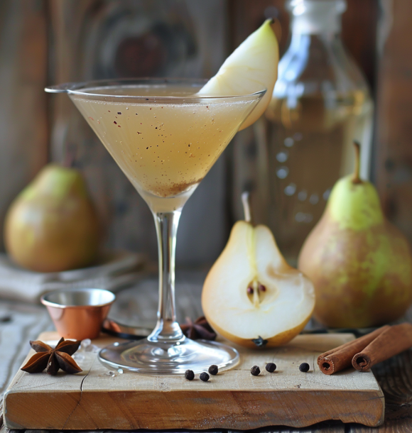 Spiced Pear Martini in a galss