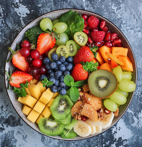 Fresh Fruits and Vegetables bowl