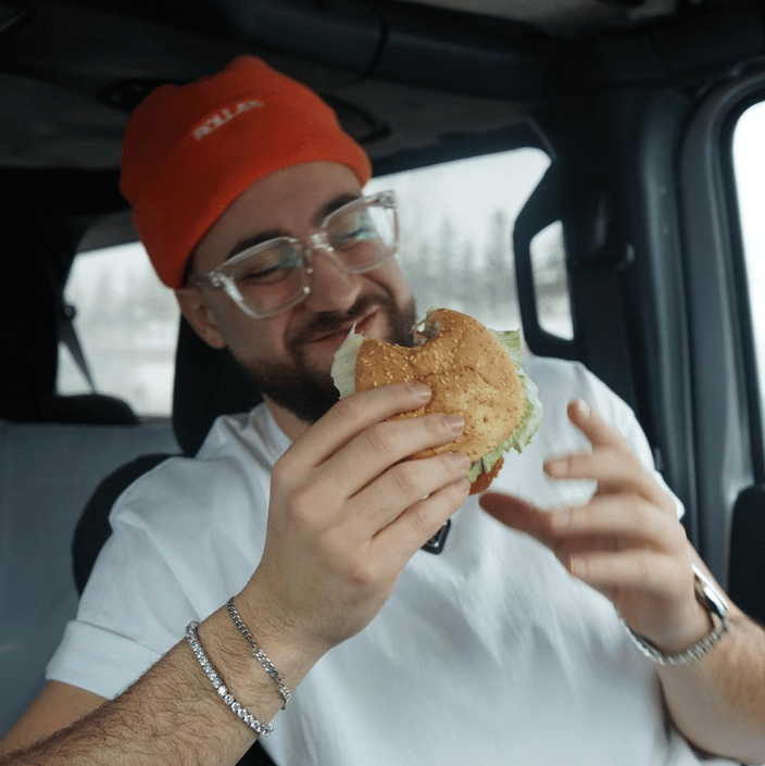 Men eating burger