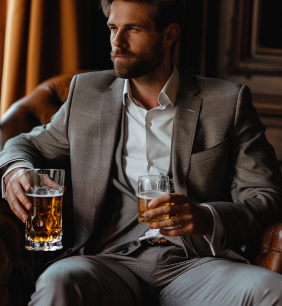 Man drinking a beer 