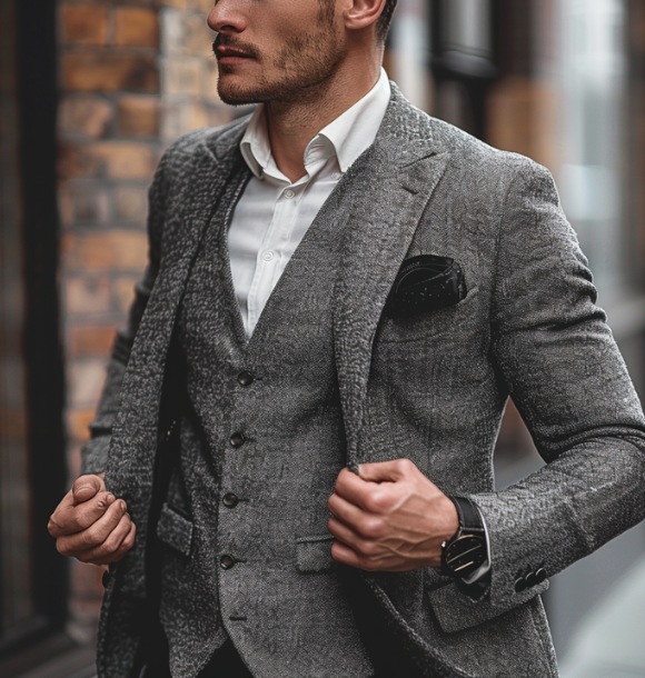 man on the street with a suit