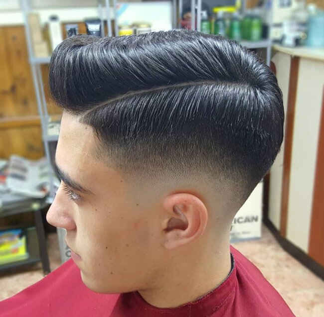 A stylish and neat look with a classic comb over. 
