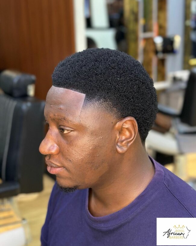 A stylish look with box fade haircut. 