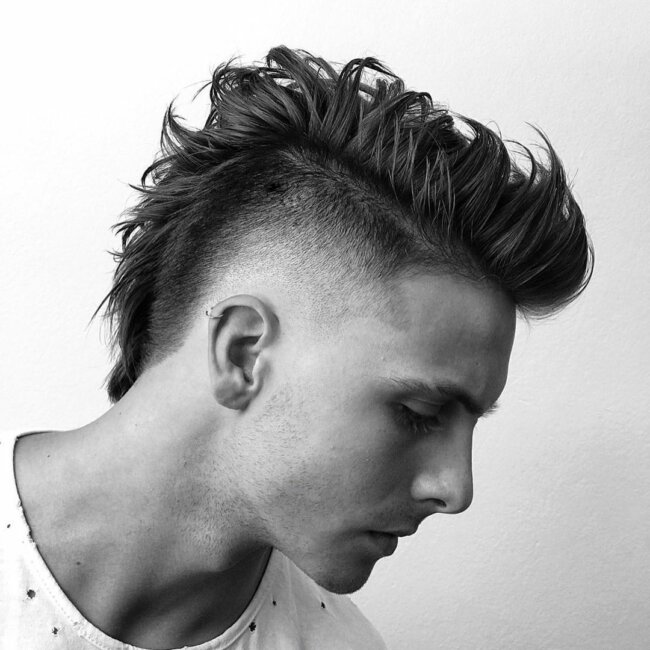A unique and rebellious look with a mohawk. 