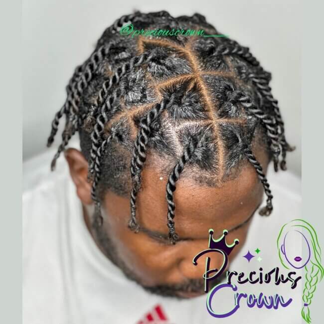 A distinctive look with a braided crown. 